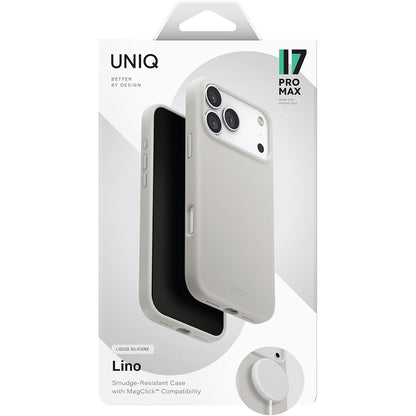 Puzdro MagSafe pre Apple iPhone 17 Pro, UNIQ, Lino MagClick, Sivé