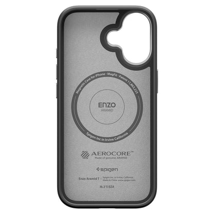 Puzdro MagSafe pre Apple iPhone 17, Spigen, Enzo Aramid T, Čierno Strieborné