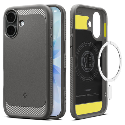 Puzdro MagSafe pre Apple iPhone 17, Spigen, Rugged Armor, Sivá