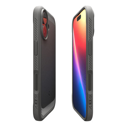 Puzdro MagSafe pre Apple iPhone 17, Spigen, Rugged Armor, Sivá