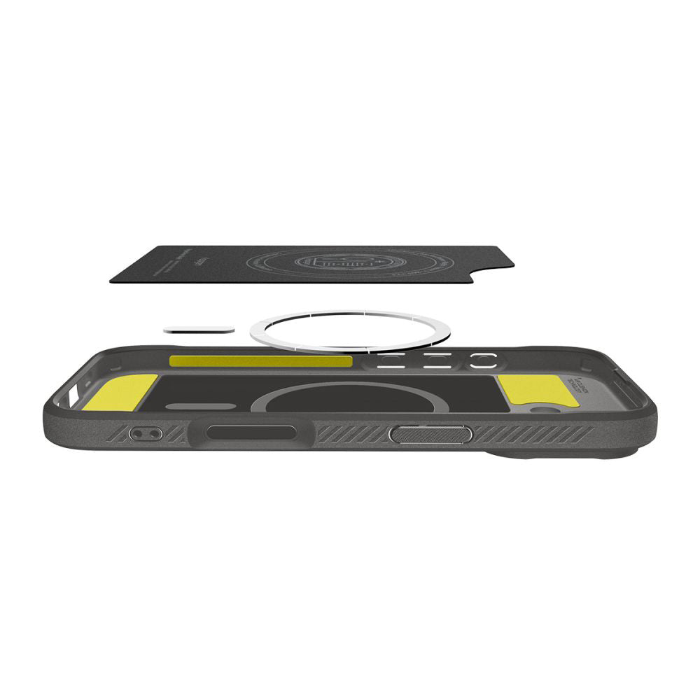Puzdro MagSafe pre Apple iPhone 17, Spigen, Rugged Armor, Sivá
