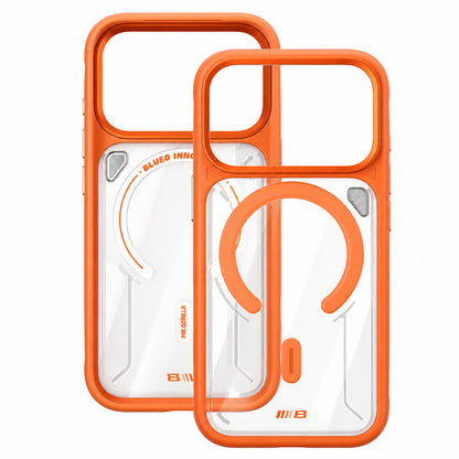 Puzdro MagSafe pre Apple iPhone 18 Pro / 17 Pro, Blueo, stojan s odvodom tepla, saténové priehľadné oranžové