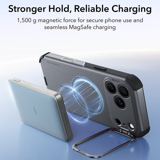 MagSafe puzdro pre Apple iPhone 18 Pro / 17 Pro, ESR, Cyber Armor Kickstand, Sivá
