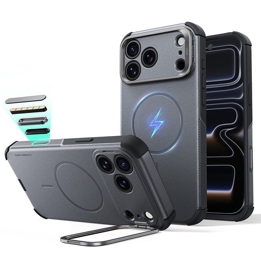 MagSafe puzdro pre Apple iPhone 18 Pro / 17 Pro, ESR, Cyber Armor Kickstand, Sivá