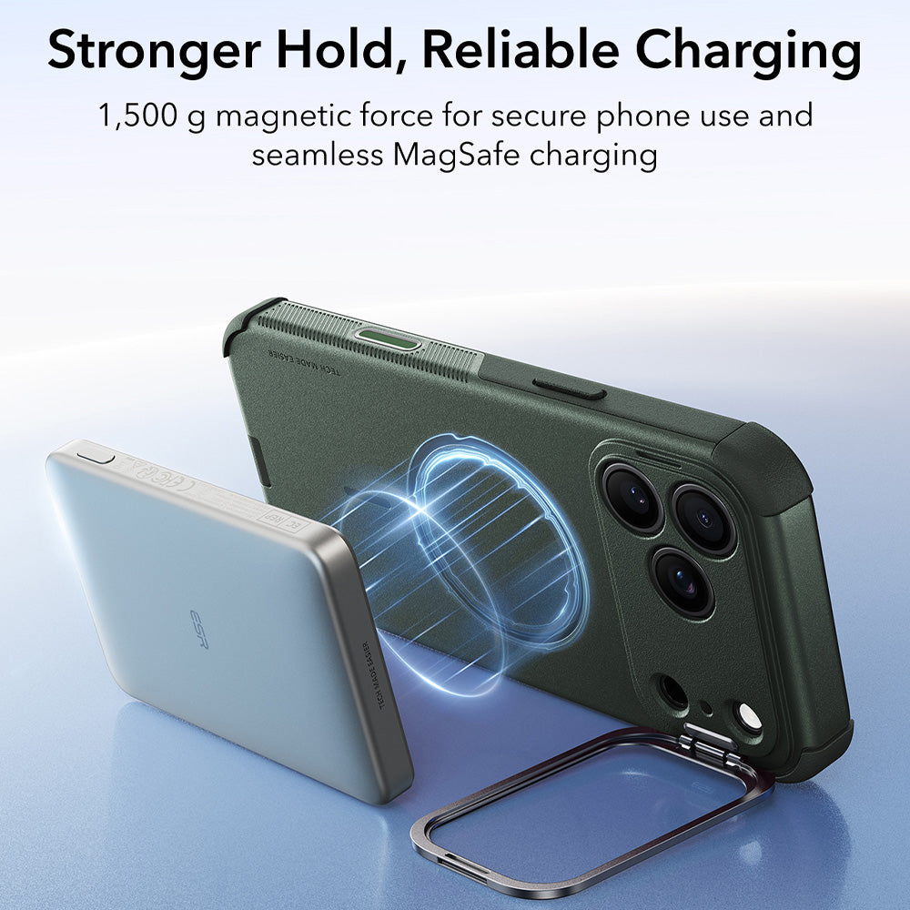 MagSafe puzdro pre Apple iPhone 18 Pro / 17 Pro, ESR, Cyber Armor Kickstand, Zelené