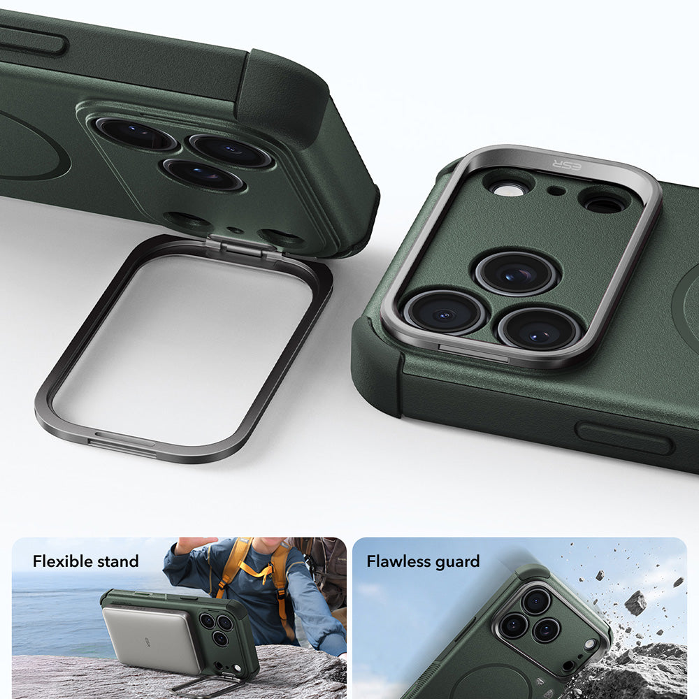 MagSafe puzdro pre Apple iPhone 18 Pro / 17 Pro, ESR, Cyber Armor Kickstand, Zelené