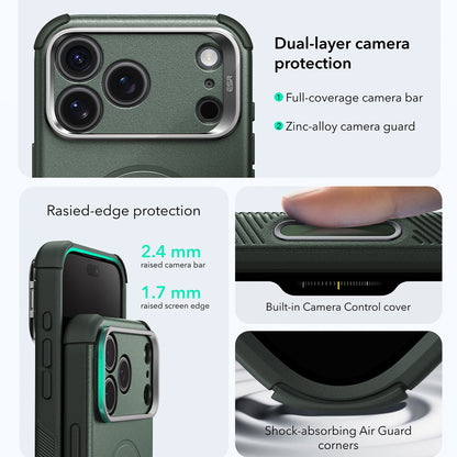 MagSafe puzdro pre Apple iPhone 18 Pro / 17 Pro, ESR, Cyber Armor Kickstand, Zelené