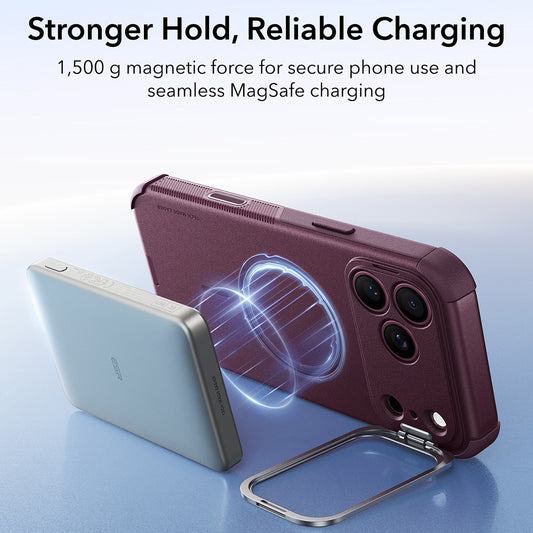 MagSafe puzdro pre Apple iPhone 18 Pro / 17 Pro, ESR, Cyber Armor Kickstand, Tmavo červené matné