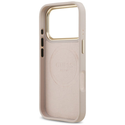 Puzdro MagSafe pre Apple iPhone 18 Pro / 17 Pro, Guess, 4G Logo Plate, ružové