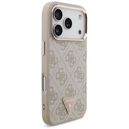 MagSafe puzdro pre Apple iPhone 18 Pro / 17 Pro, Guess, 4G Triangle Logo, Ružovo zlaté
