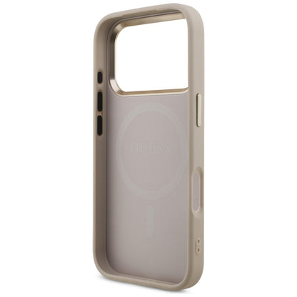 MagSafe puzdro pre Apple iPhone 18 Pro / 17 Pro, Guess, 4G Triangle Logo, Ružovo zlaté
