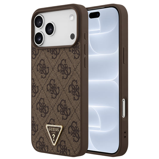 MagSafe puzdro pre Apple iPhone 18 Pro / 17 Pro, Guess, 4G Triangle Strass, Hnedé