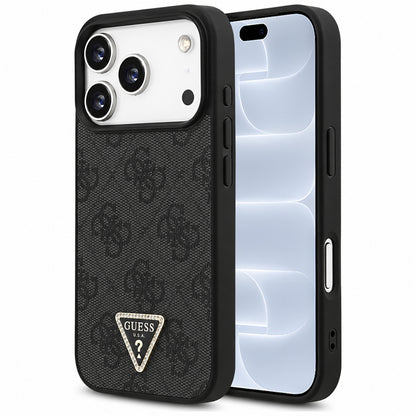 MagSafe puzdro pre Apple iPhone 18 Pro / 17 Pro, Guess, 4G Triangle Strass, Čierne