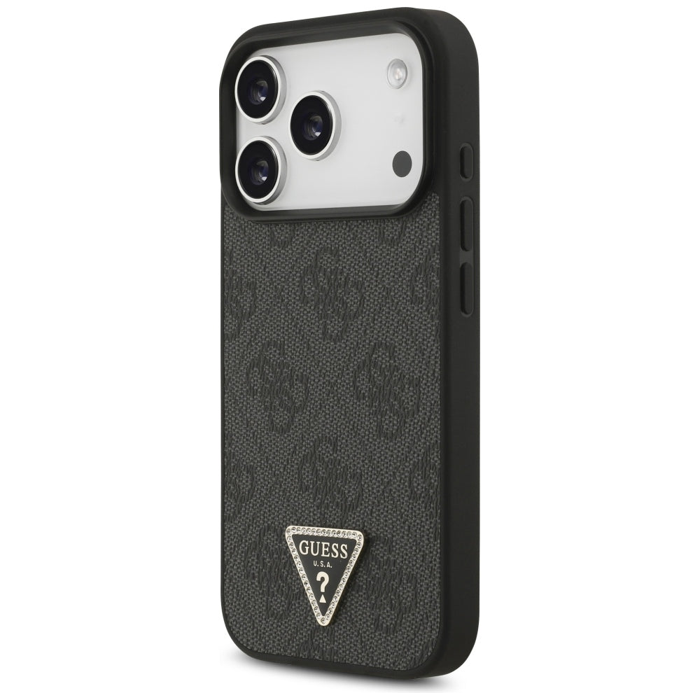MagSafe puzdro pre Apple iPhone 18 Pro / 17 Pro, Guess, 4G Triangle Strass, Čierne