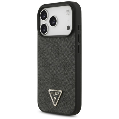 MagSafe puzdro pre Apple iPhone 18 Pro / 17 Pro, Guess, 4G Triangle Strass, Čierne