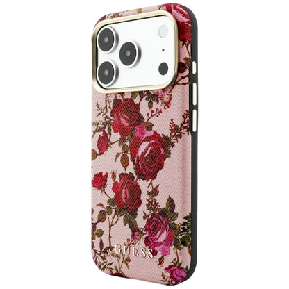 Puzdro MagSafe pre Apple iPhone 18 Pro / 17 Pro, Guess, Blossom Roses Print, ružové