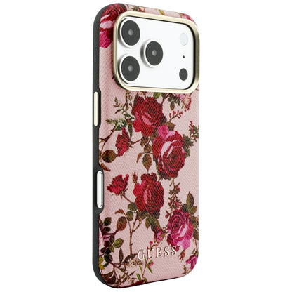 Puzdro MagSafe pre Apple iPhone 18 Pro / 17 Pro, Guess, Blossom Roses Print, ružové