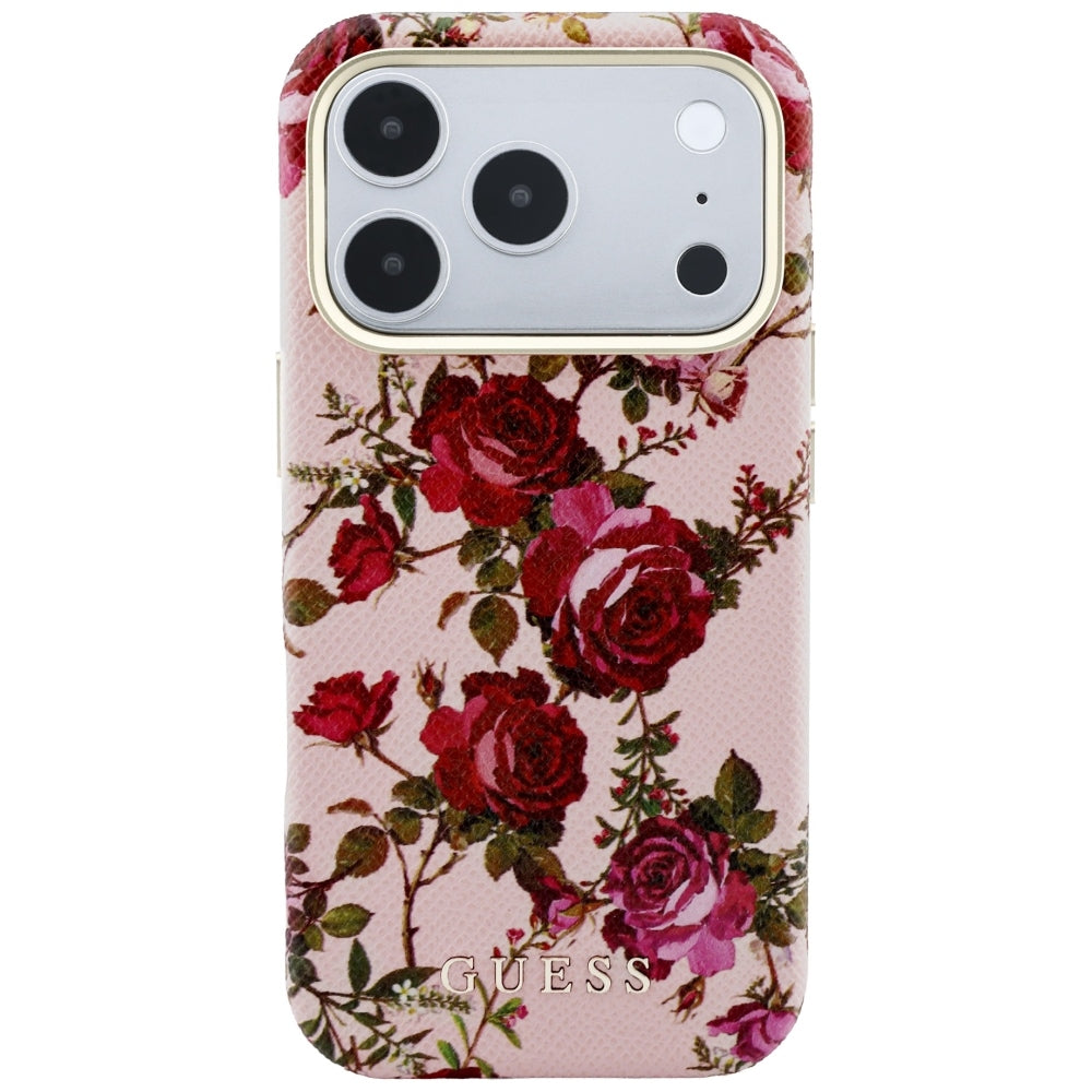 Puzdro MagSafe pre Apple iPhone 18 Pro / 17 Pro, Guess, Blossom Roses Print, ružové