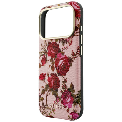 Puzdro MagSafe pre Apple iPhone 18 Pro / 17 Pro, Guess, Blossom Roses Print, ružové