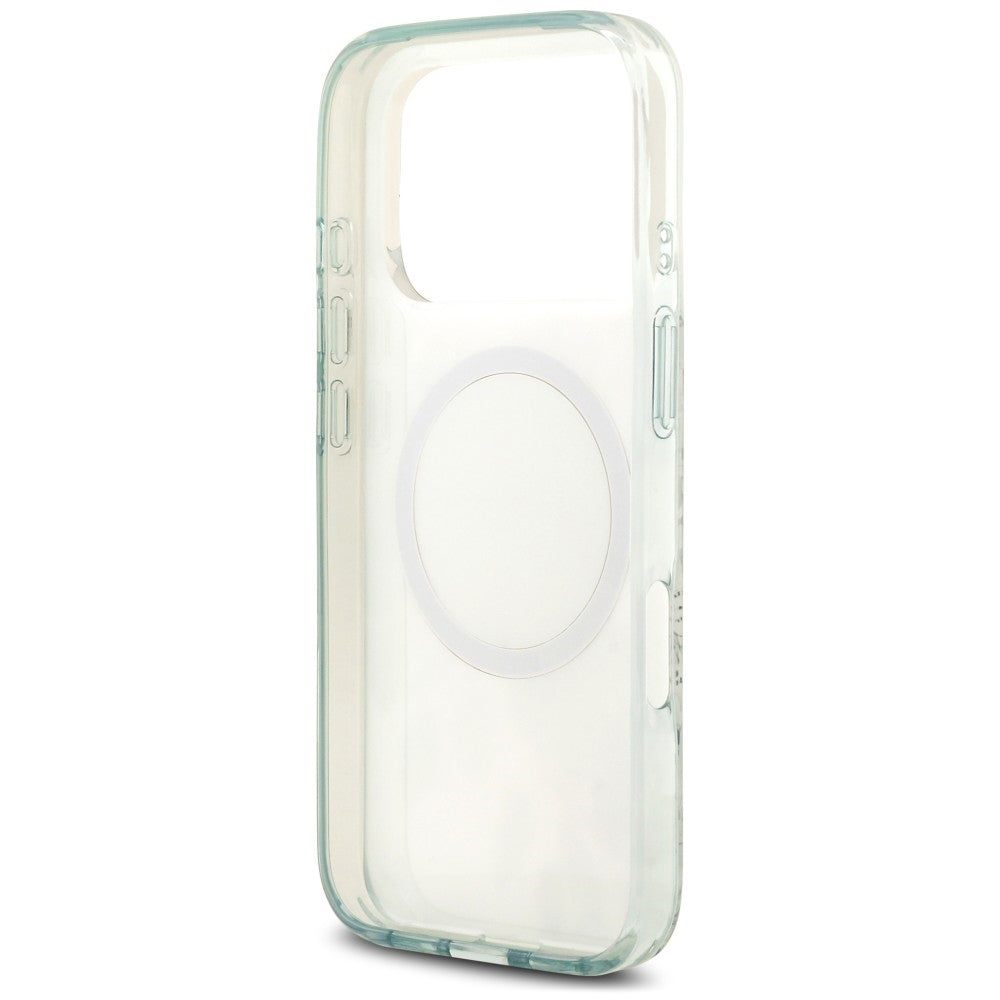 Puzdro MagSafe pre Apple iPhone 18 Pro / 17 Pro, Guess, IML Flower & Tonal Circle, zelené