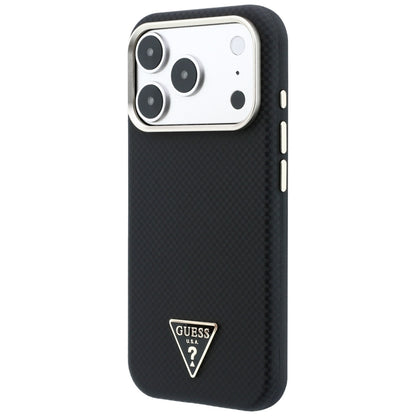 MagSafe puzdro pre Apple iPhone 18 Pro / 17 Pro, Guess, Kevlar Trojuholníkové Logo, Čierne