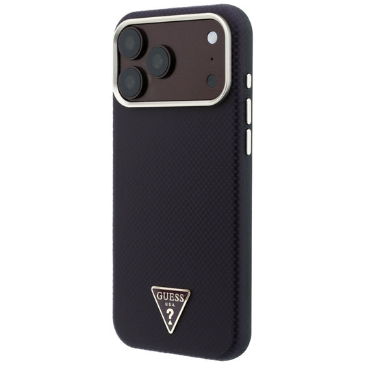 MagSafe puzdro pre Apple iPhone 18 Pro / 17 Pro, Guess, Kevlar trojuholníkové logo, vínové