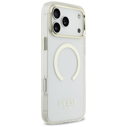 MagSafe puzdro pre Apple iPhone 18 Pro / 17 Pro, Guess, Metal Outline, Zlaté