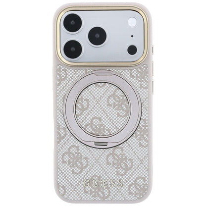 MagSafe puzdro pre Apple iPhone 18 Pro / 17 Pro, Guess, Ring Stand 360 4G Classic Logo, Ružová