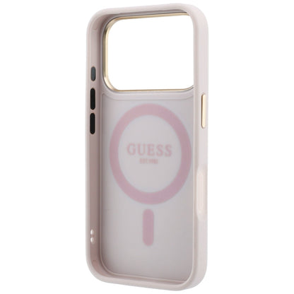 MagSafe puzdro pre Apple iPhone 18 Pro / 17 Pro, Guess, Ring Stand 360 4G Classic Logo, Ružová