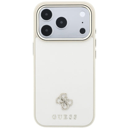 MagSafe puzdro pre Apple iPhone 18 Pro / 17 Pro, Guess, Saffiano Small 4G Classic, Béžová