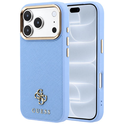 MagSafe puzdro pre Apple iPhone 18 Pro / 17 Pro, Guess, Saffiano Small 4G Classic, Modrá