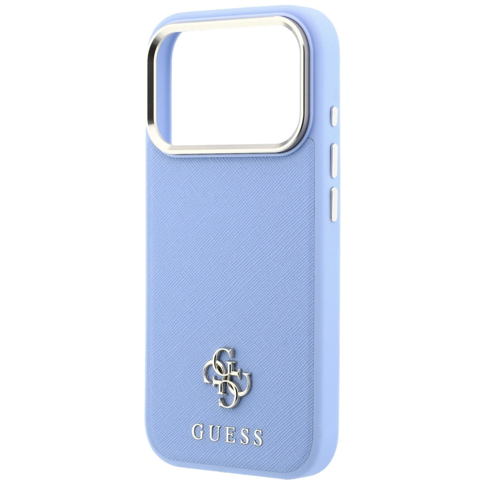 MagSafe puzdro pre Apple iPhone 18 Pro / 17 Pro, Guess, Saffiano Small 4G Classic, Modrá