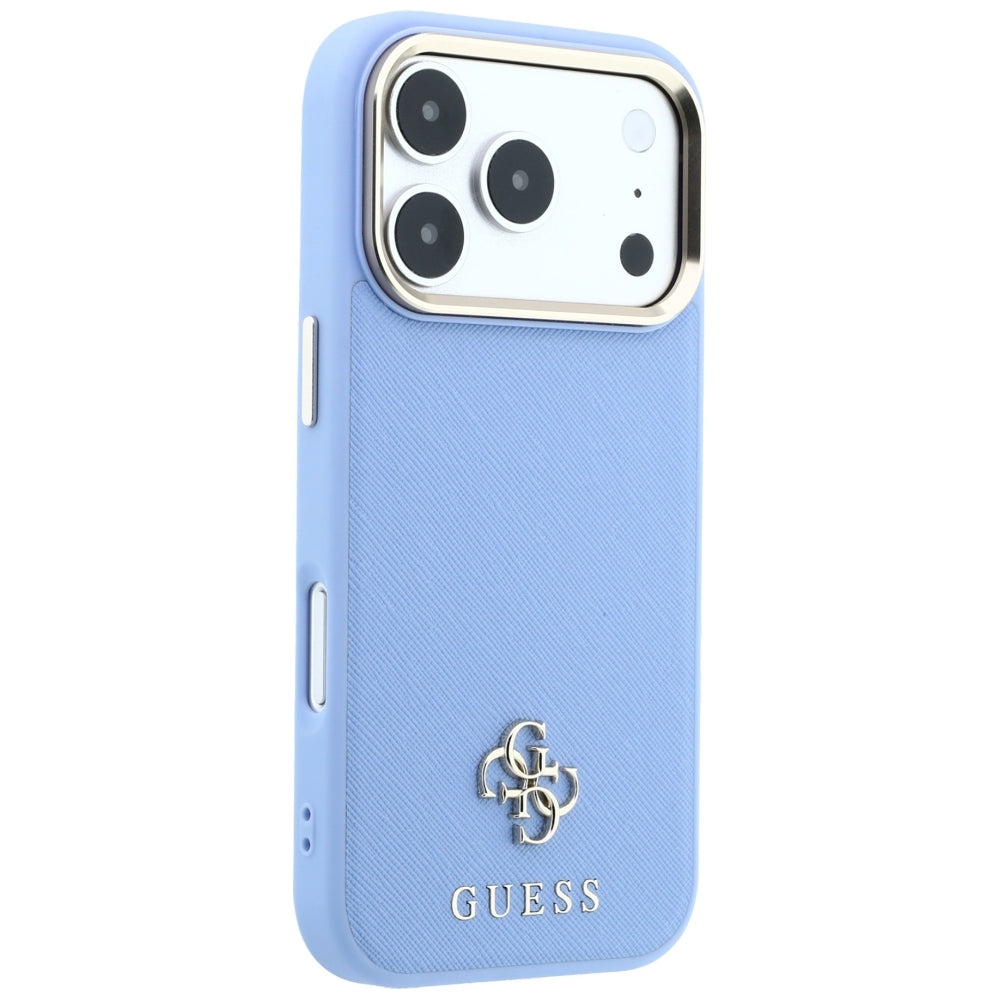 MagSafe puzdro pre Apple iPhone 18 Pro / 17 Pro, Guess, Saffiano Small 4G Classic, Modrá