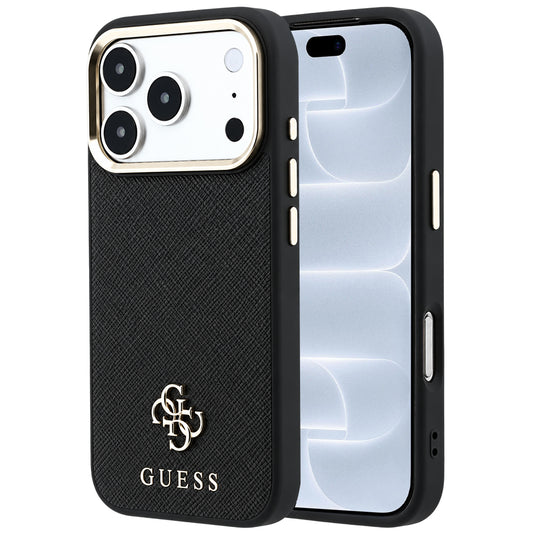 MagSafe puzdro pre Apple iPhone 18 Pro / 17 Pro, Guess, Saffiano Small 4G Classic, Čierna