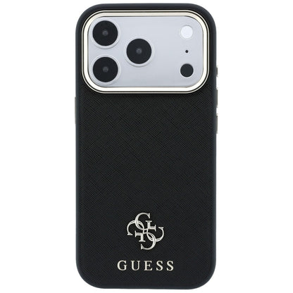 MagSafe puzdro pre Apple iPhone 18 Pro / 17 Pro, Guess, Saffiano Small 4G Classic, Čierna