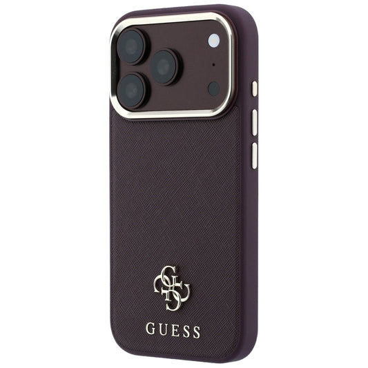 MagSafe puzdro pre Apple iPhone 18 Pro / 17 Pro, Guess, Saffiano Small 4G Classic, Bordová
