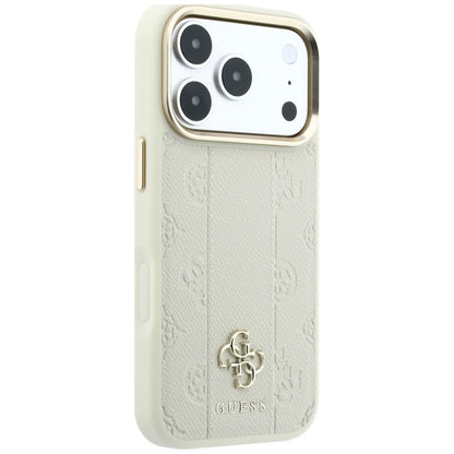 MagSafe puzdro pre Apple iPhone 18 Pro / 17 Pro, Guess, Stripe Peony 4G, Béžová