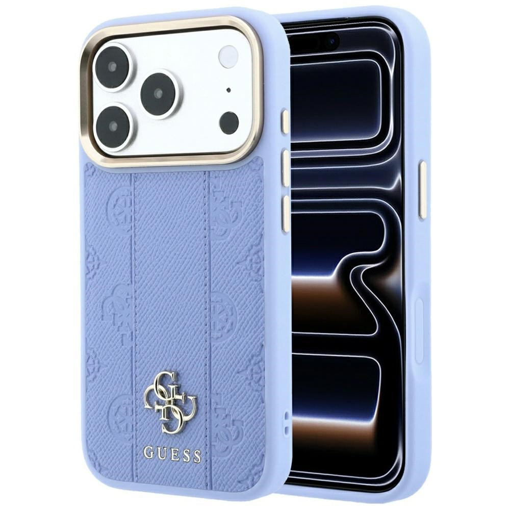 MagSafe puzdro pre Apple iPhone 18 Pro / 17 Pro, Guess, Stripe Peony 4G, Bleu