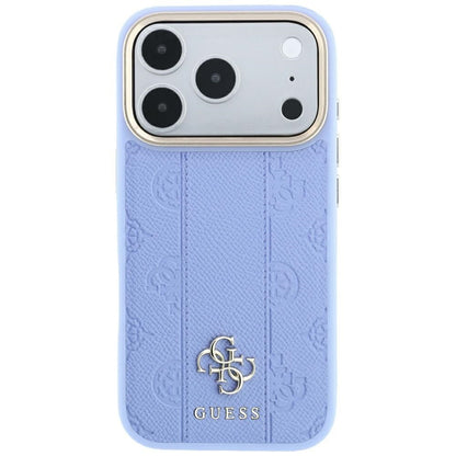 MagSafe puzdro pre Apple iPhone 18 Pro / 17 Pro, Guess, Stripe Peony 4G, Bleu
