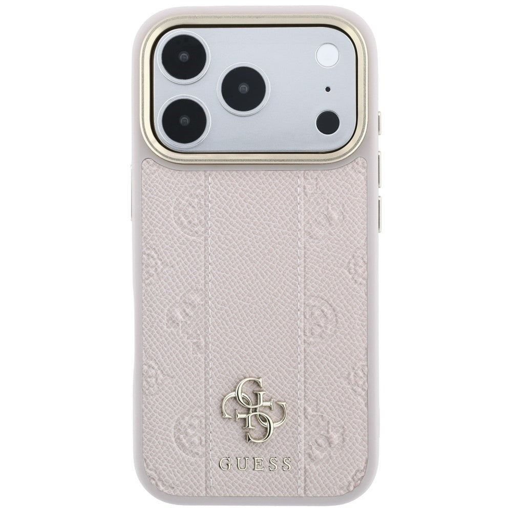 MagSafe puzdro pre Apple iPhone 18 Pro / 17 Pro, Guess, Stripe Peony 4G, Ružová