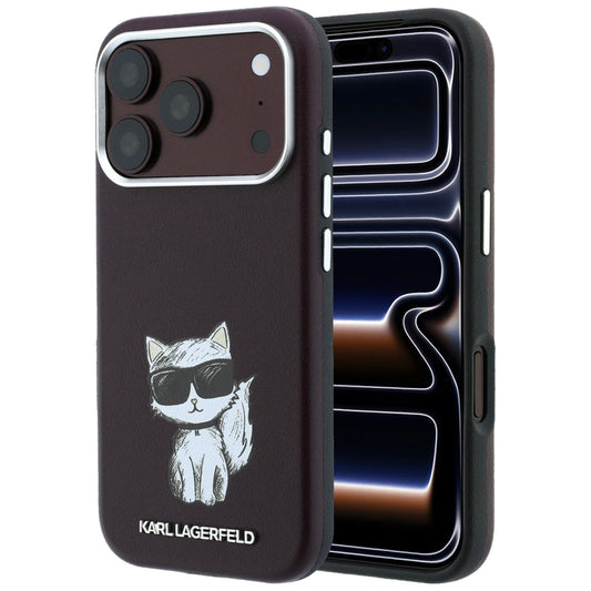 MagSafe puzdro pre Apple iPhone 18 Pro / 17 Pro, Karl Lagerfeld, Choupette Sketch, Bordová