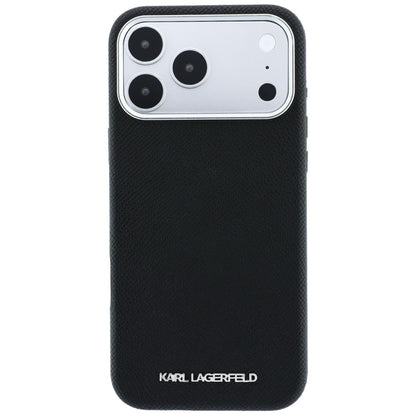 MagSafe Case for Apple iPhone 18 Pro / 17 Pro, Karl Lagerfeld, Grained Elongated Logo, Black