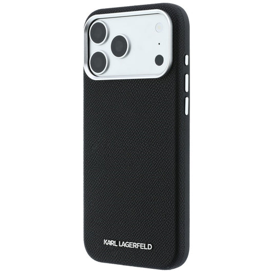 MagSafe puzdro pre Apple iPhone 18 Pro / 17 Pro, Karl Lagerfeld, Štruktúrované predĺžené logo, Čierne