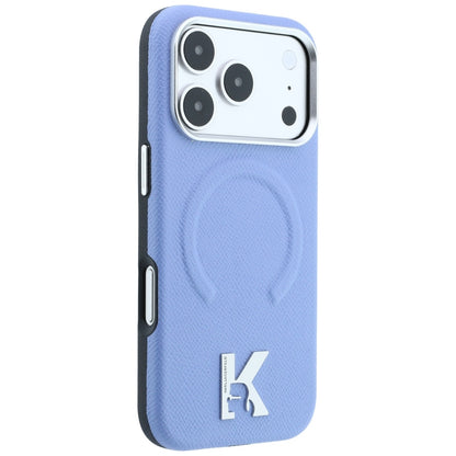 MagSafe Case for Apple iPhone 18 Pro / 17 Pro, Karl Lagerfeld, Grained Embossed Ring, Blue