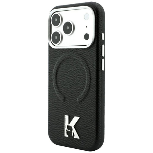 MagSafe puzdro pre Apple iPhone 18 Pro / 17 Pro, Karl Lagerfeld, Grained Embossed Ring, čierne