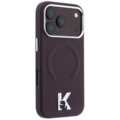 MagSafe puzdro pre Apple iPhone 18 Pro / 17 Pro, Karl Lagerfeld, Štruktúrovaný reliéfny prsteň, Bordová