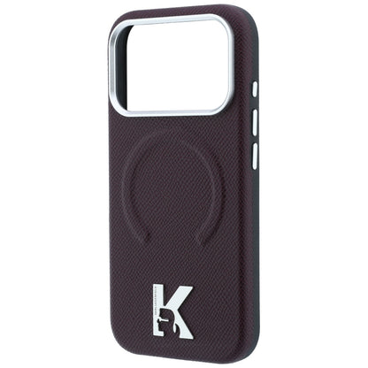 MagSafe puzdro pre Apple iPhone 18 Pro / 17 Pro, Karl Lagerfeld, Štruktúrovaný reliéfny prsteň, Bordová