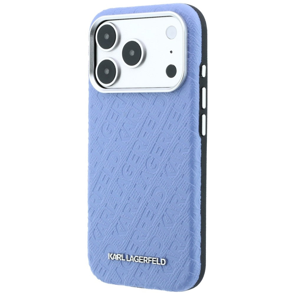 MagSafe puzdro pre Apple iPhone 18 Pro / 17 Pro, Karl Lagerfeld, Štruktúrované kovové logo, Modré