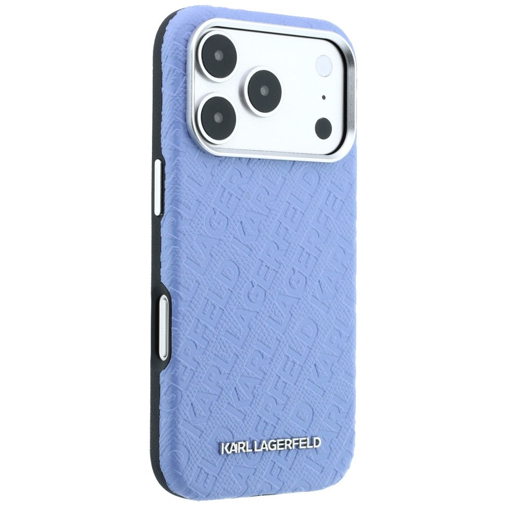 MagSafe puzdro pre Apple iPhone 18 Pro / 17 Pro, Karl Lagerfeld, Štruktúrované kovové logo, Modré
