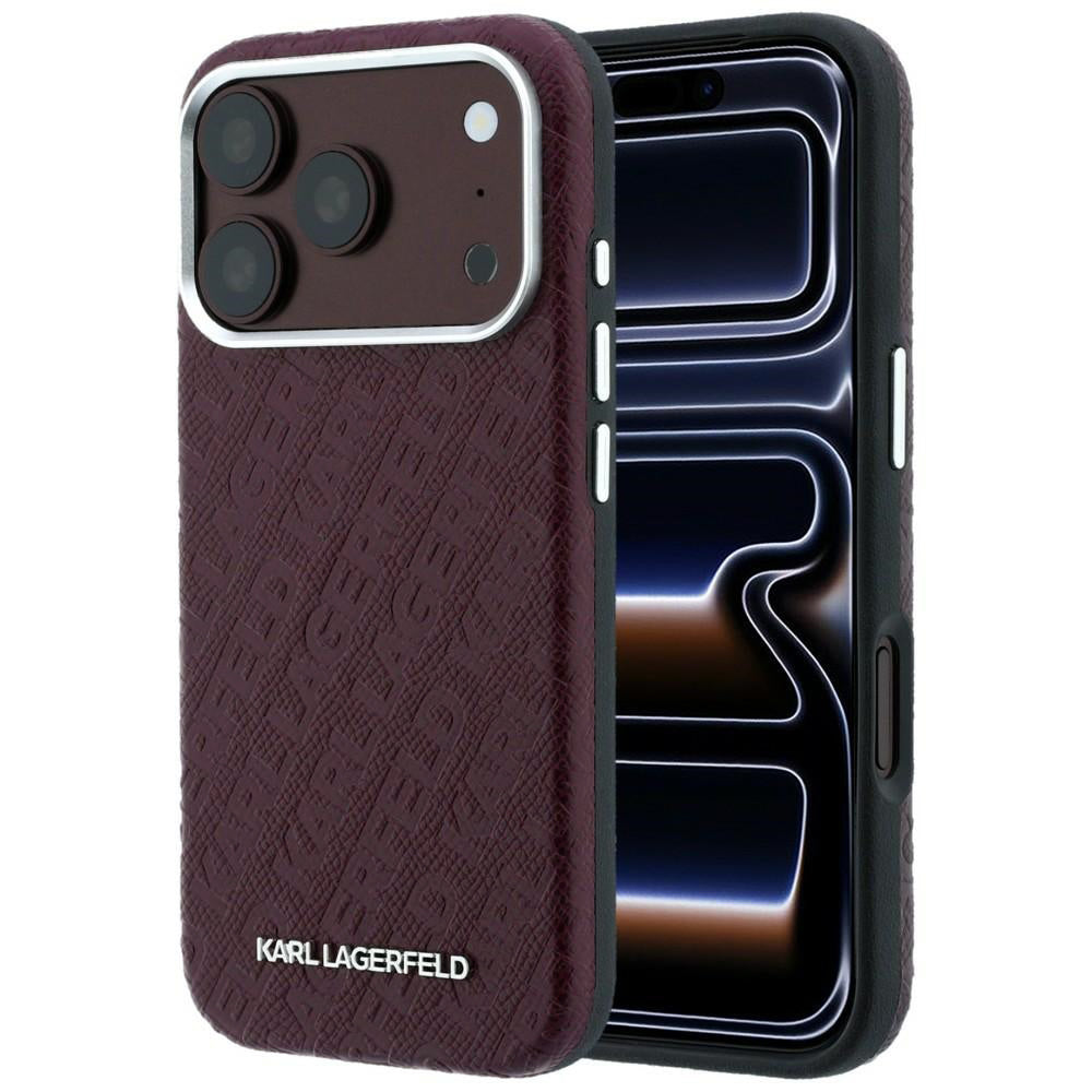 MagSafe puzdro pre Apple iPhone 18 Pro / 17 Pro, Karl Lagerfeld, Štruktúrované kovové logo, Bordové